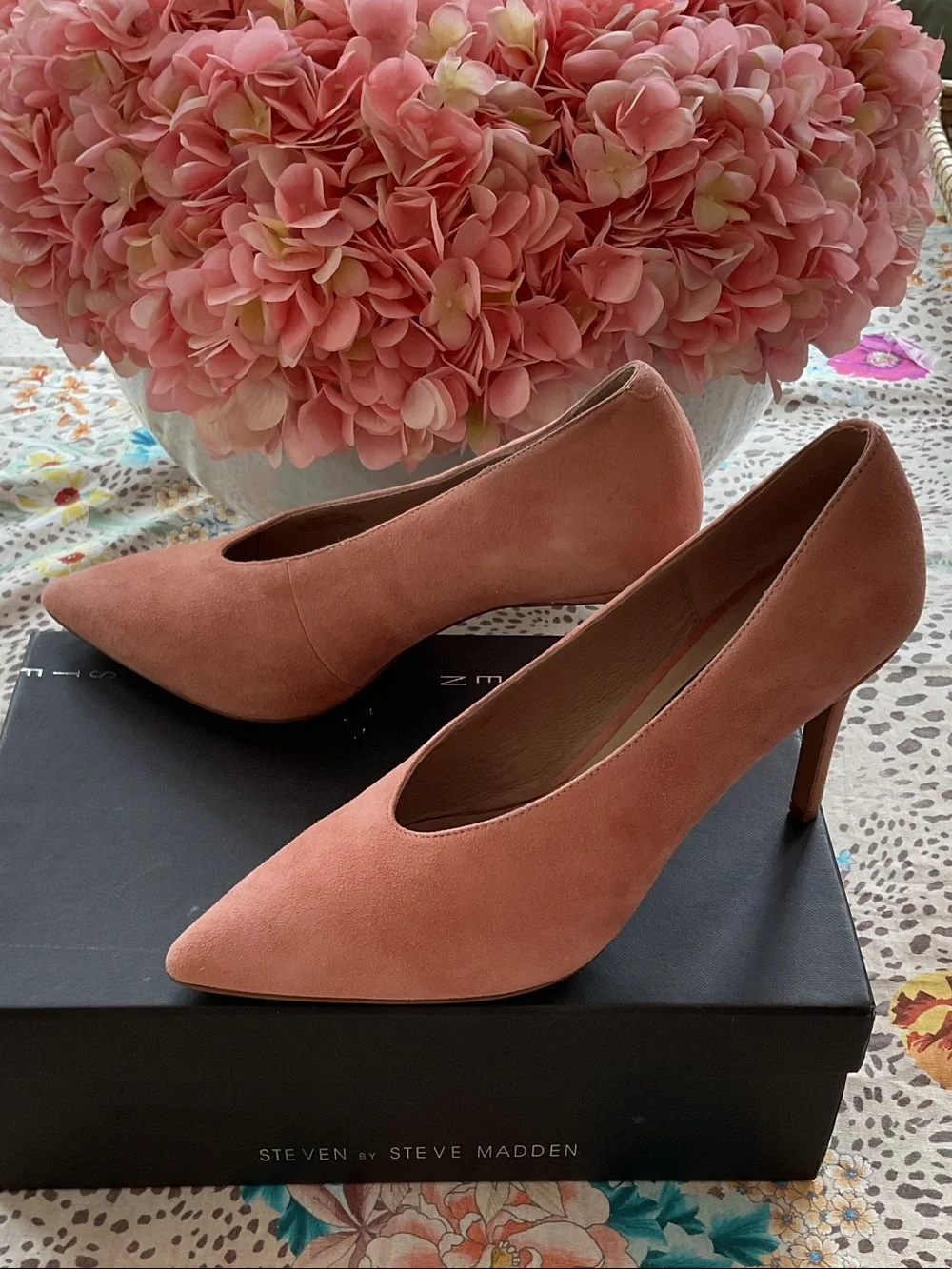 Steven By Steve Madden Aiken Pink Suede Pointed-Toe Heels